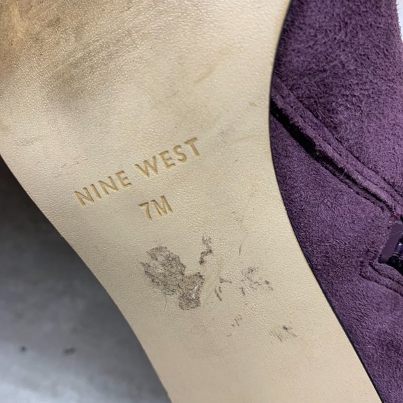 Nine West Purple Suede Booties Size 7 - Picture 6 of 12